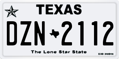 TX license plate DZN2112