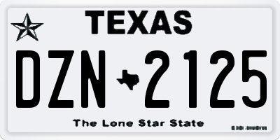 TX license plate DZN2125