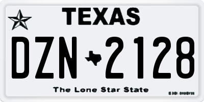 TX license plate DZN2128