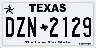 TX license plate DZN2129