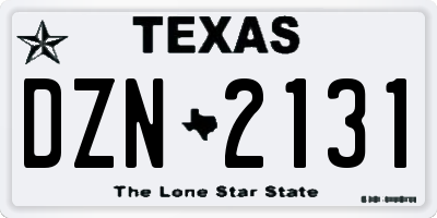 TX license plate DZN2131