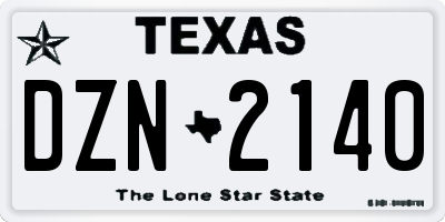 TX license plate DZN2140