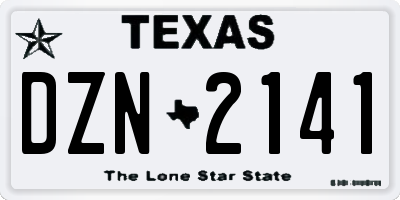 TX license plate DZN2141