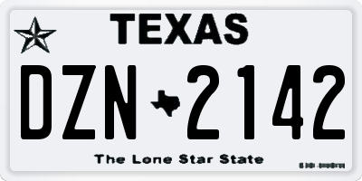 TX license plate DZN2142