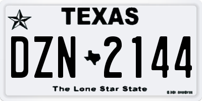 TX license plate DZN2144