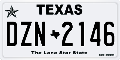 TX license plate DZN2146