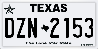 TX license plate DZN2153