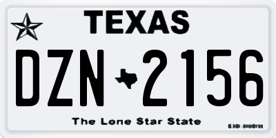 TX license plate DZN2156