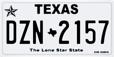 TX license plate DZN2157
