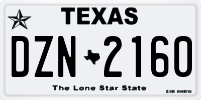 TX license plate DZN2160