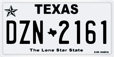 TX license plate DZN2161