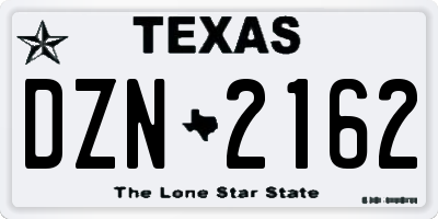TX license plate DZN2162