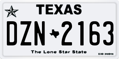 TX license plate DZN2163