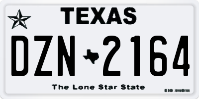 TX license plate DZN2164