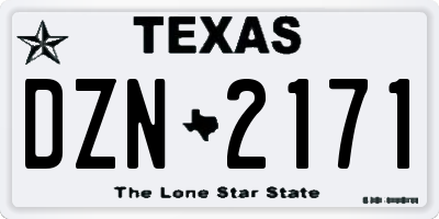 TX license plate DZN2171