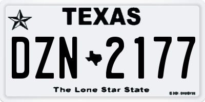 TX license plate DZN2177