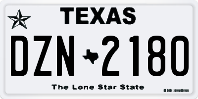 TX license plate DZN2180