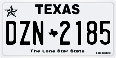 TX license plate DZN2185