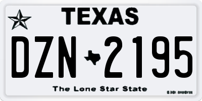 TX license plate DZN2195