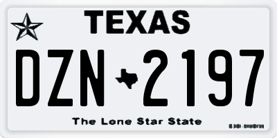 TX license plate DZN2197