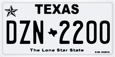 TX license plate DZN2200