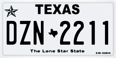 TX license plate DZN2211