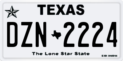 TX license plate DZN2224