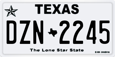 TX license plate DZN2245