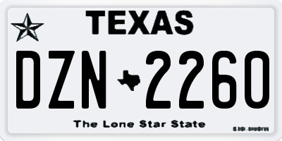 TX license plate DZN2260