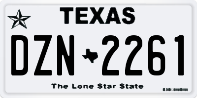 TX license plate DZN2261