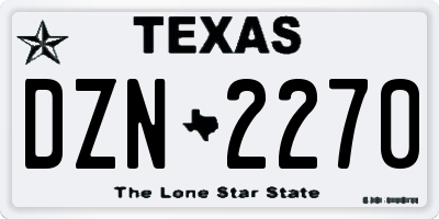 TX license plate DZN2270