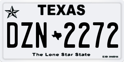 TX license plate DZN2272