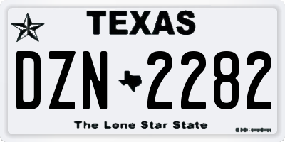 TX license plate DZN2282