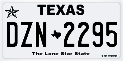 TX license plate DZN2295