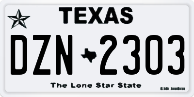 TX license plate DZN2303