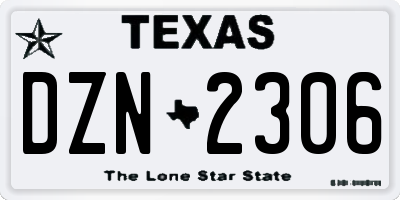 TX license plate DZN2306