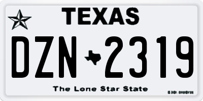 TX license plate DZN2319