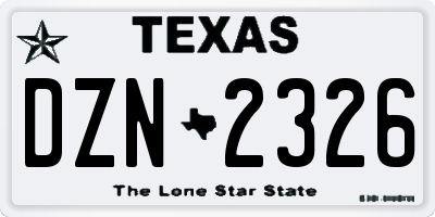 TX license plate DZN2326