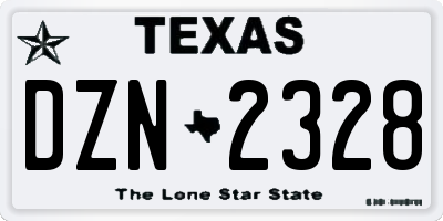 TX license plate DZN2328