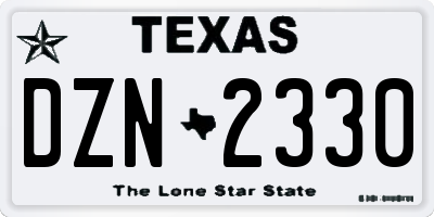 TX license plate DZN2330