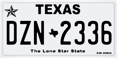 TX license plate DZN2336