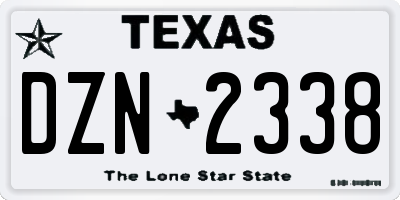TX license plate DZN2338