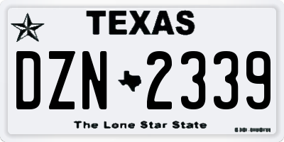 TX license plate DZN2339