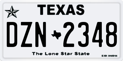 TX license plate DZN2348