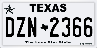 TX license plate DZN2366