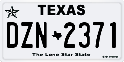 TX license plate DZN2371
