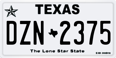 TX license plate DZN2375