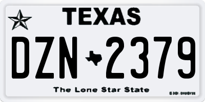 TX license plate DZN2379