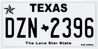TX license plate DZN2396