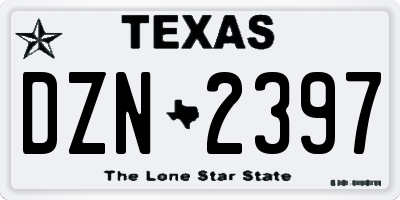 TX license plate DZN2397